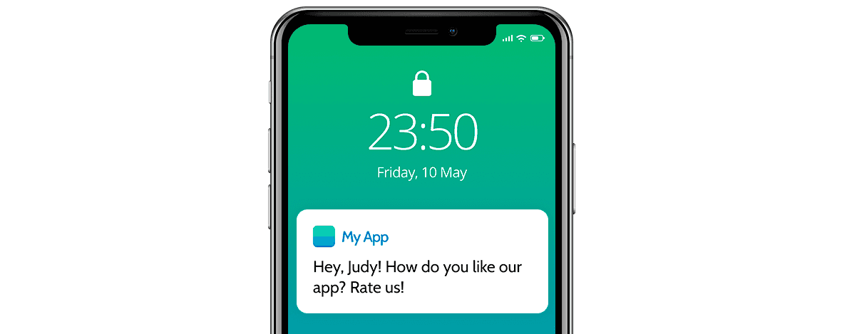 Behavior-based marketing push notification example