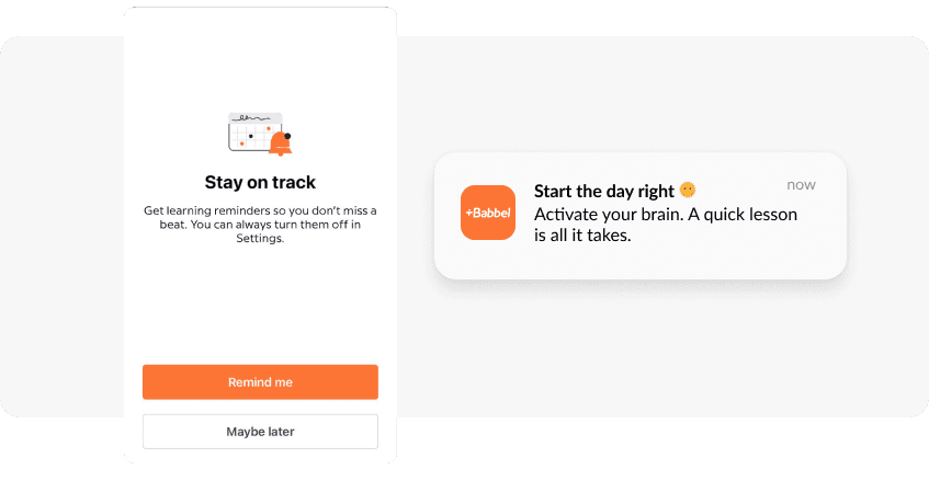 Setting learning reminders example