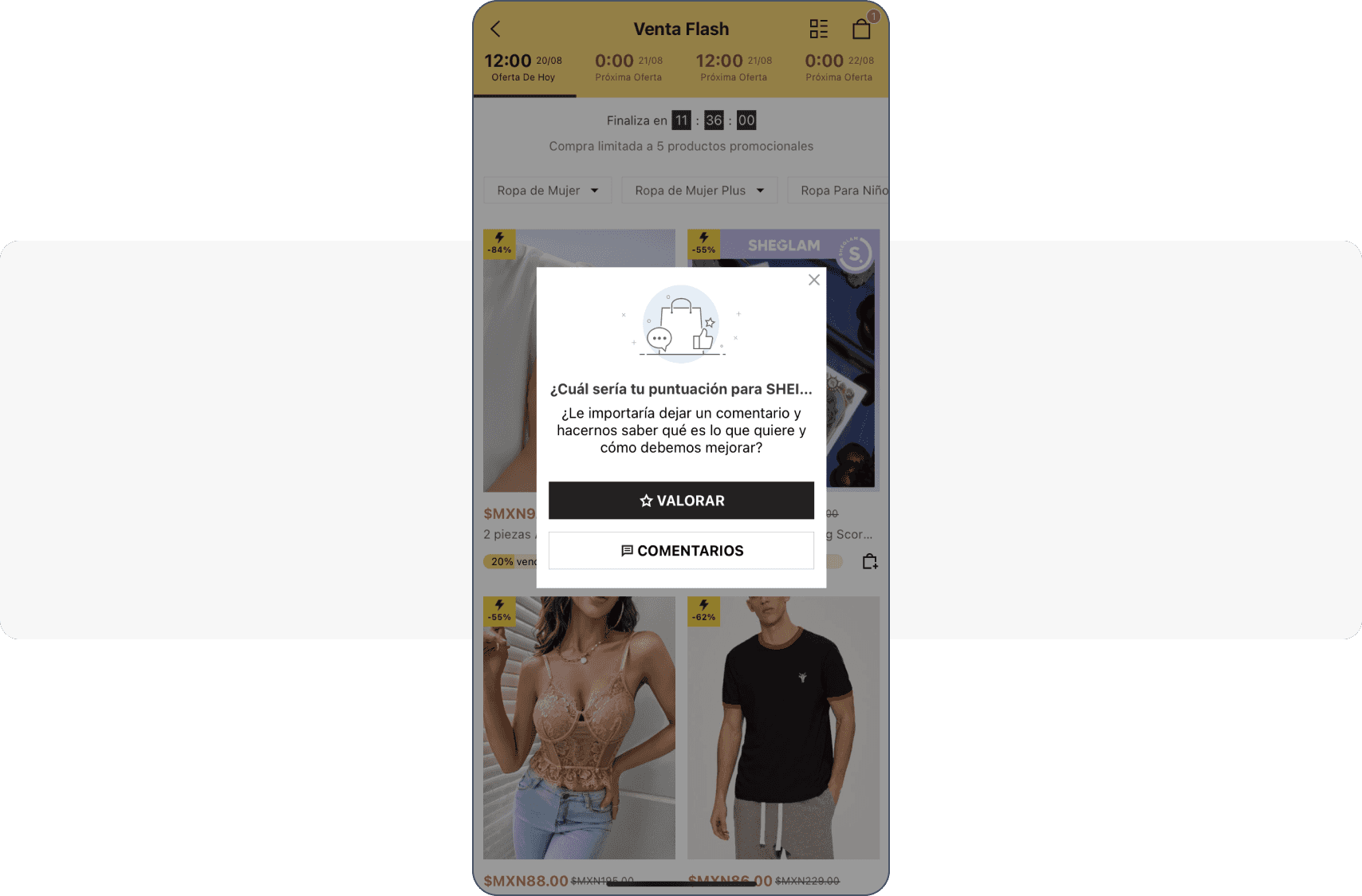 Reseñas y feedback de app móvil